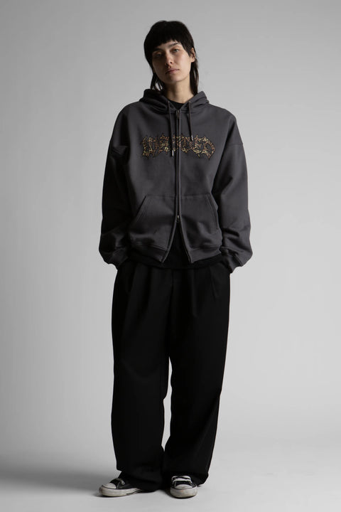 Wasted Paris Cheetah Zip Hoodie - Black