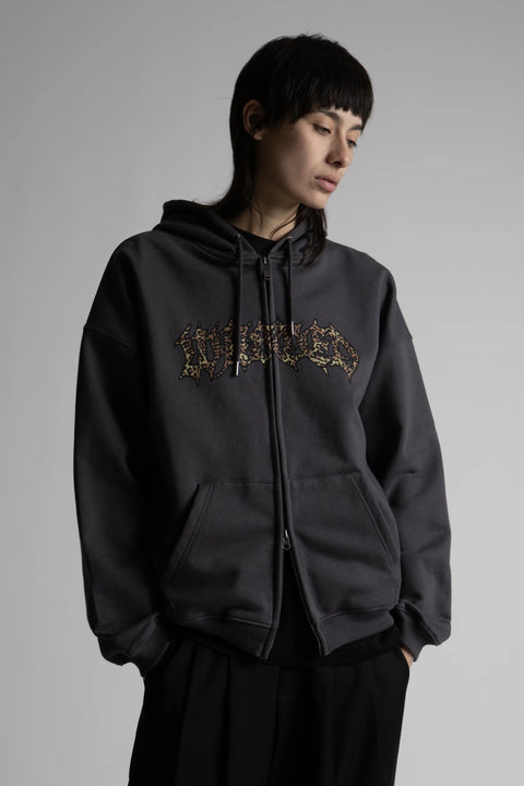 Wasted Paris Cheetah Zip Hoodie - Black