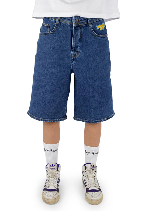 Homeboy X-Tra Monster Denim Shorts - Washed Blue