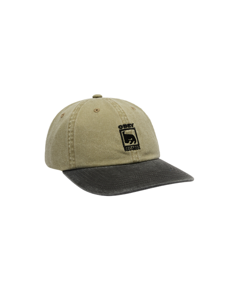 Obey Pigment Obey Records 6 Panel Cap - Pigment Khaki