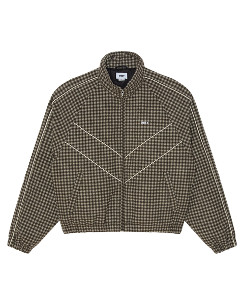 OBEY Leisure Training Jacket - Abbey Stone Plaid