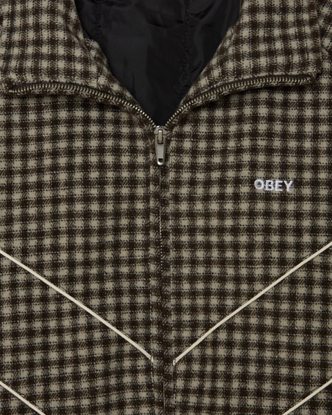 OBEY Leisure Training Jacket - Abbey Stone Plaid