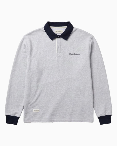 Dito Collective Courdury Collar Rugby Polo - Grey / Navy