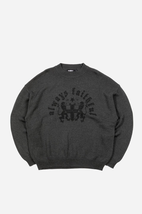 Wasted Paris Pull Emblem Sweater - Old Black