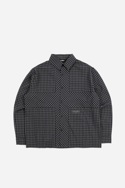Wasted Paris Cross Tartan Shirt - Black Tartan