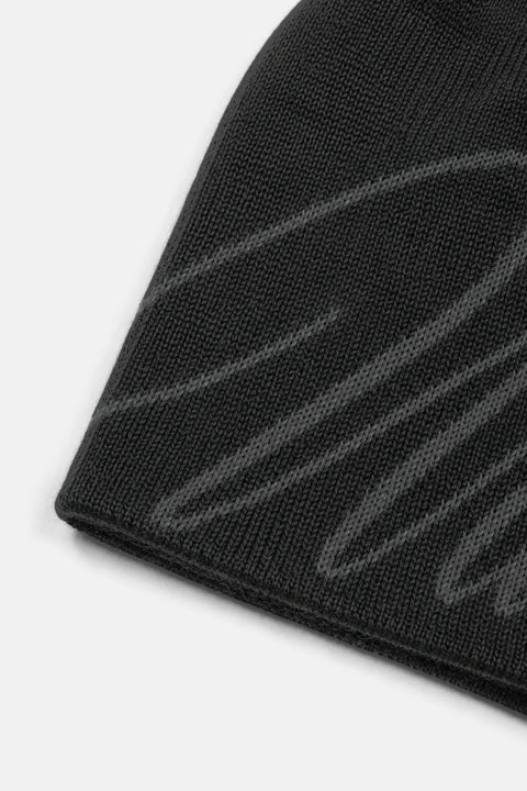 Wasted Paris Script Brow Beanie - Old Black