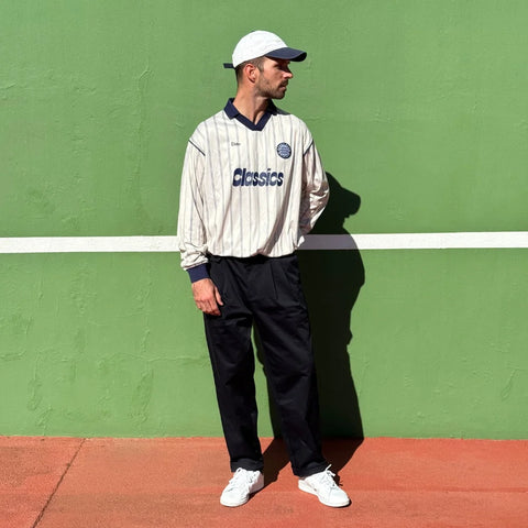 Dito Collective Classic Longsleeve Polo - White / Navy