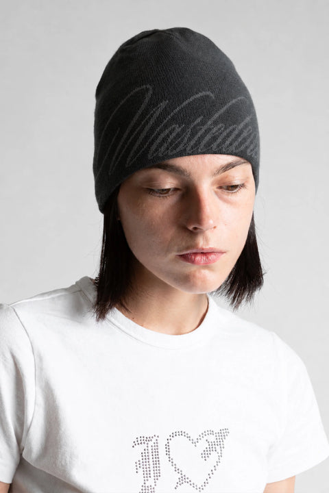 Wasted Paris Script Brow Beanie - Old Black