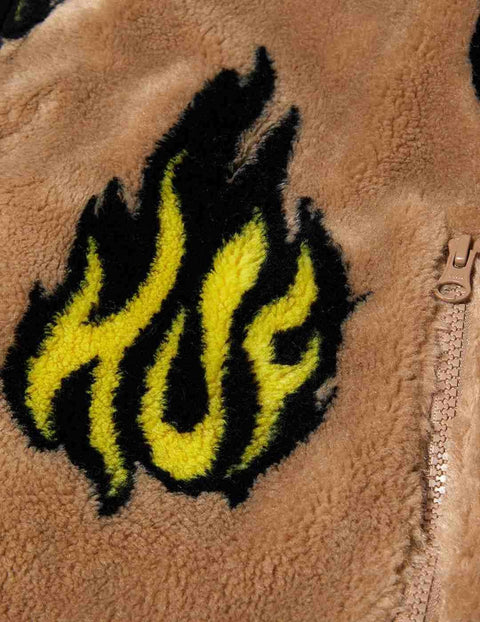 HUF Flamin Zip Sherpa Fleece - Oatmeal
