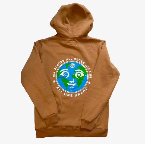 All One All Places All Races Hoodie - Caramel