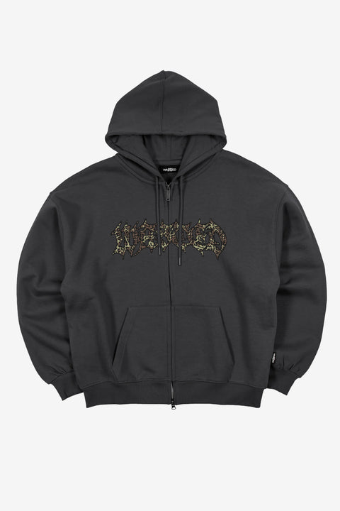 Wasted Paris Cheetah Zip Hoodie - Black