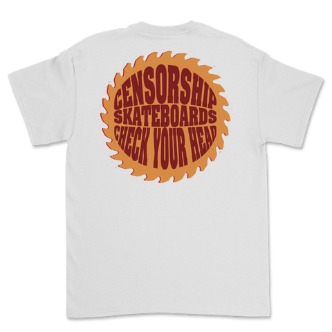 Censorship Check Your Head Tee - White