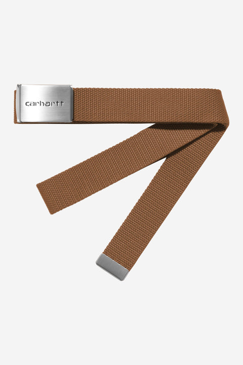 Carhartt WIP Clip Belt Chrome - WIP Hamilton Brown