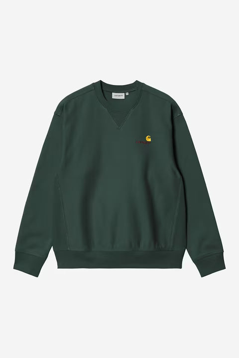Carhartt WIP American Script Sweatshirt - Kale Green