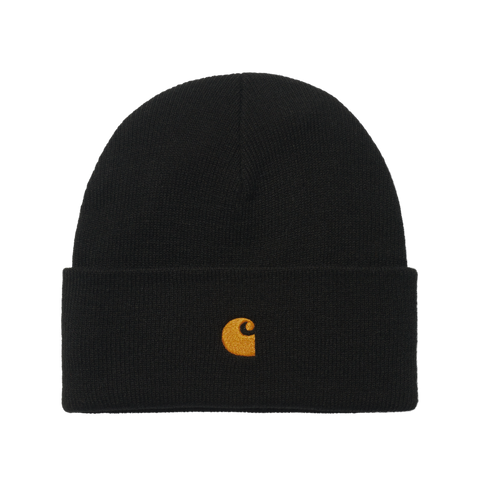Carhartt WIP Chase Beanie - Black / Gold