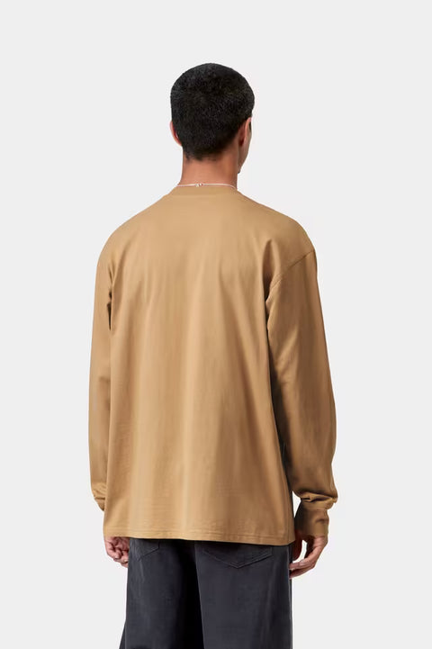 Carhartt WIP L/S American Script Tee - WIP Dusty H Brown