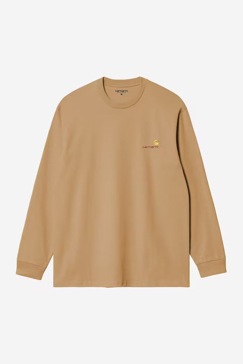 Carhartt WIP L/S American Script Tee - WIP Dusty H Brown