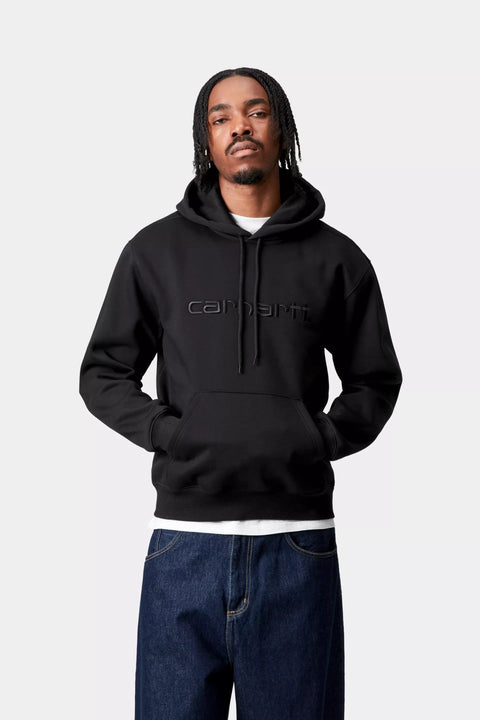 Carhartt WIP Hooded Carhartt Sweatshirt - Black / Black