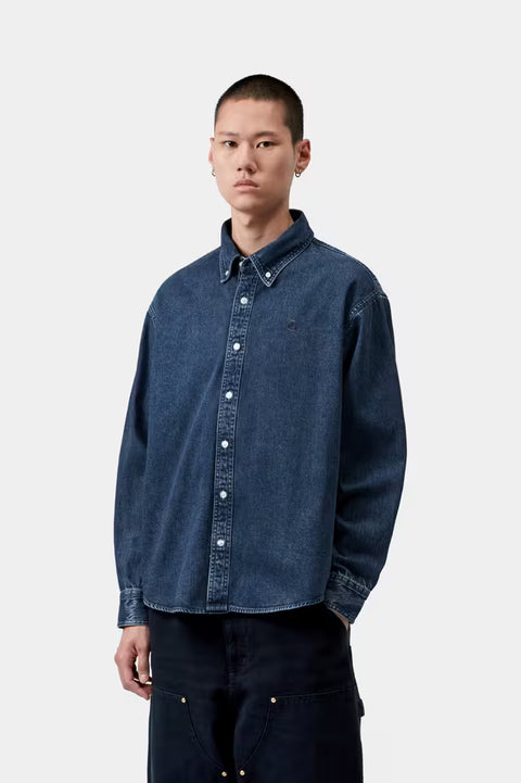 Carhartt WIP L/S Lucas Shirt - Blue Stone Washed