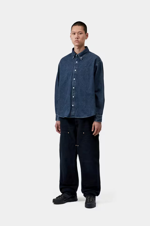 Carhartt WIP L/S Lucas Shirt - Blue Stone Washed
