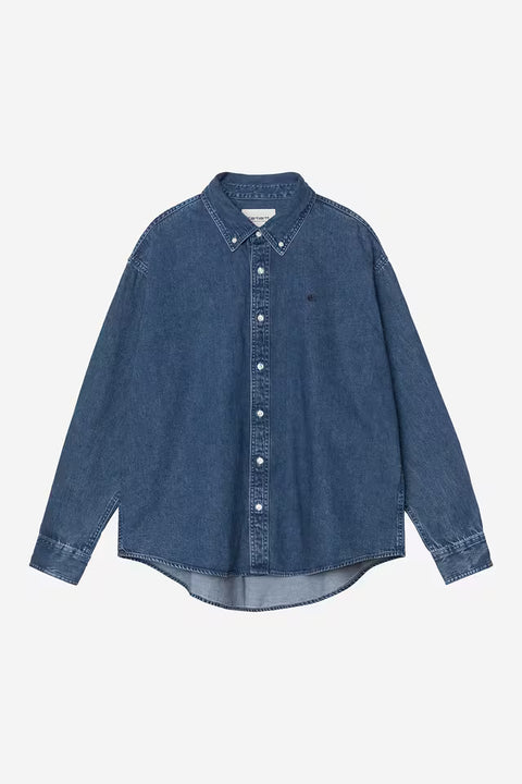 Carhartt WIP L/S Lucas Shirt - Blue Stone Washed