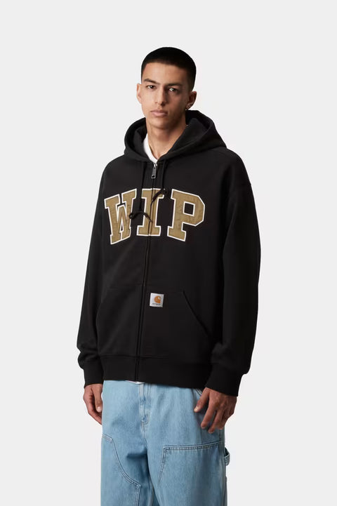 Carhartt WIP Hooded WIP Sweat Jacket - Black Stone Washed