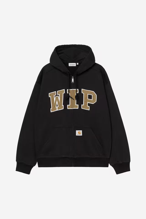 Carhartt WIP Hooded WIP Sweat Jacket - Black Stone Washed