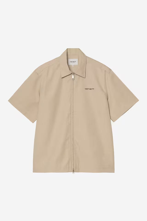 Carhartt WIP S/S Postal Zip Shirt - Iroko / Black