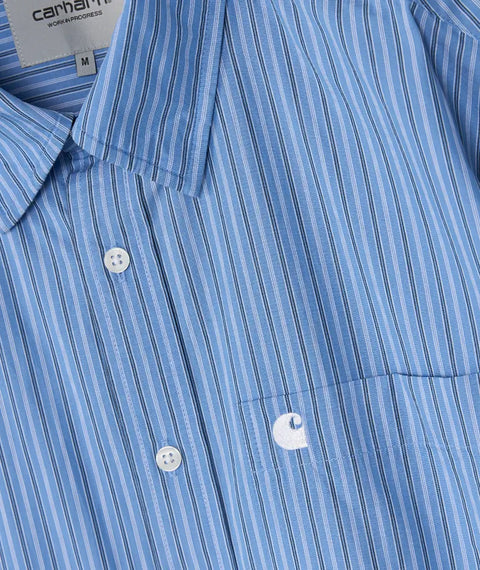 Carhartt WIP S/S Keene Shirt - Keene Stripe / Curacao