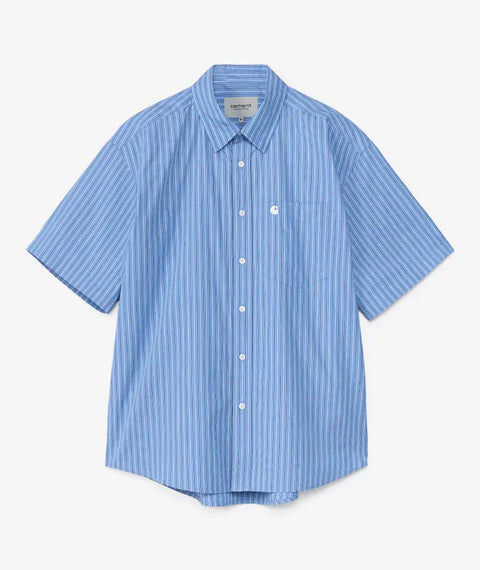 Carhartt WIP S/S Keene Shirt - Keene Stripe / Curacao