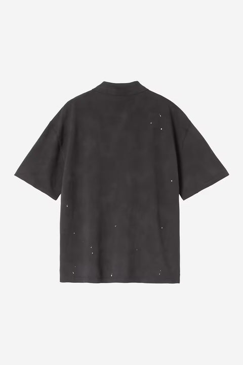 Carhartt WIP Painter Polo - Black, Destroy Wash, splatter