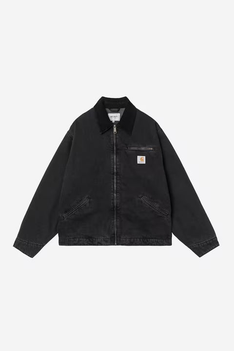 Carhartt WIP OG Detroit Jacket - Black / Black Stone Washed