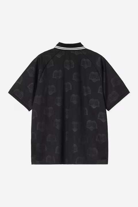 Carhartt WIP S/S Terrace Football Tee - Heart Train Jacquard, Black