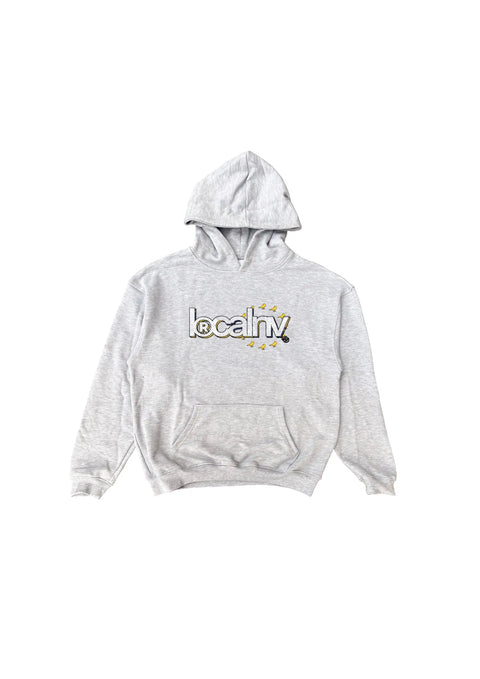LocalNV Wordmark Logo Hood - Heather Grey