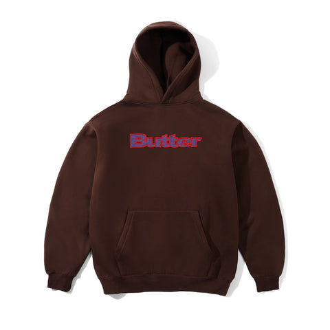Butter Goods Ripstop Logo Applique Pullover Hoodie - Dark Brown