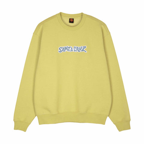 Santa Cruz Patch Strip Crew - Light Yellow