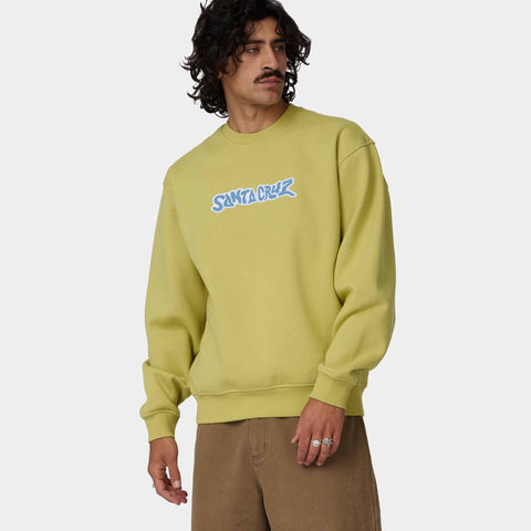 Santa Cruz Patch Strip Crew - Light Yellow