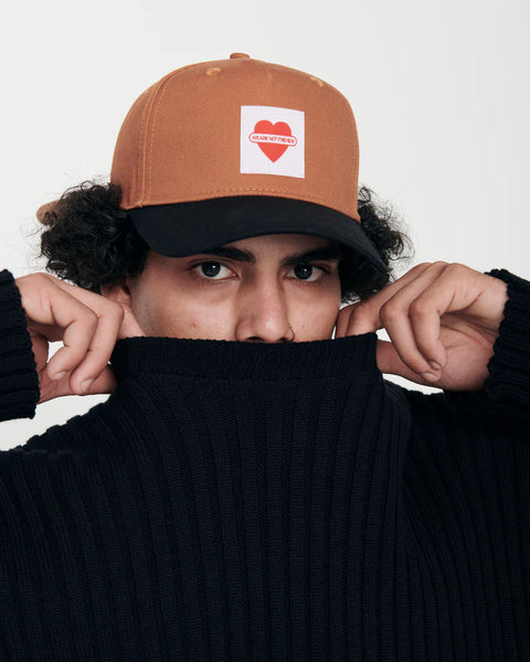 We Are Not Friends Union Heart Cap - Brown / Black
