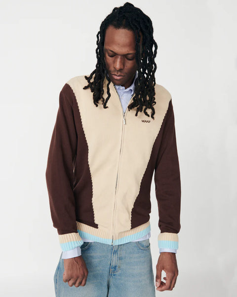 We Are Not Friends Sport WANF Knit Jacket - Chocolate / Sky