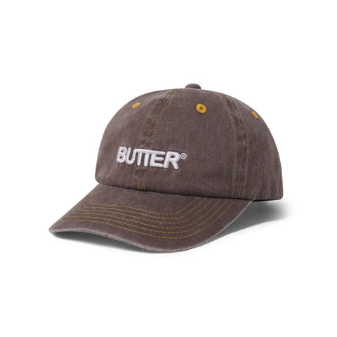 Butter Goods Rounded Logo 6 Panel Cap - Washed Oakwood
