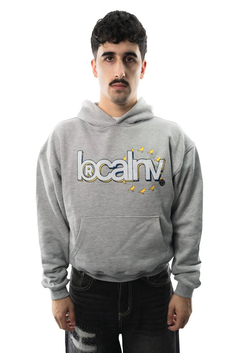 LocalNV Wordmark Logo Hood - Heather Grey