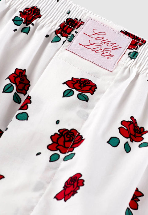 Lousy Livin Boxershorts Roses - White