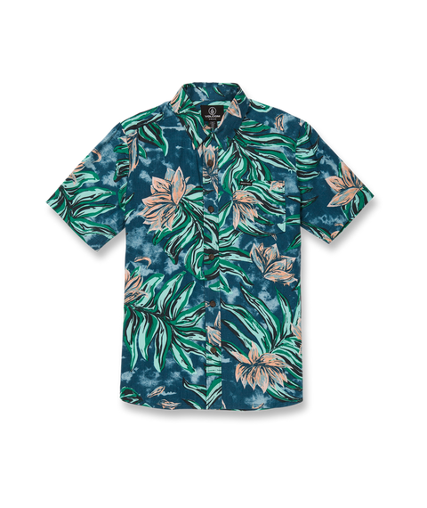 Volcom Marble Florals Shirt - Aged Indigo
