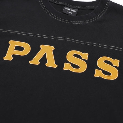 Pass~Port Letterhead Panel Tee - Washed Black