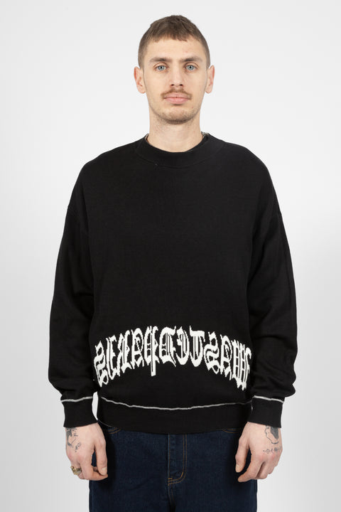 Wasted Paris Pull Reverse Kingdom Sweater - Black / Off White