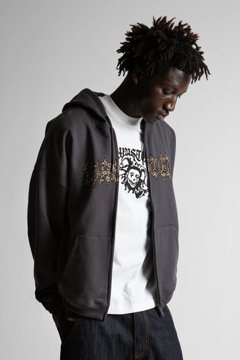 Wasted Paris Cheetah Zip Hoodie - Black