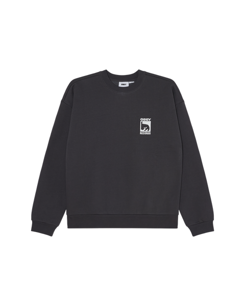 OBEY Records Extra Heavy Crewneck - Vintage Black