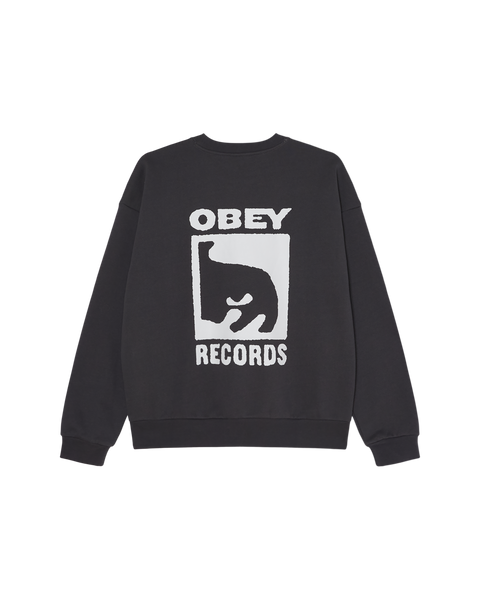 OBEY Records Extra Heavy Crewneck - Vintage Black