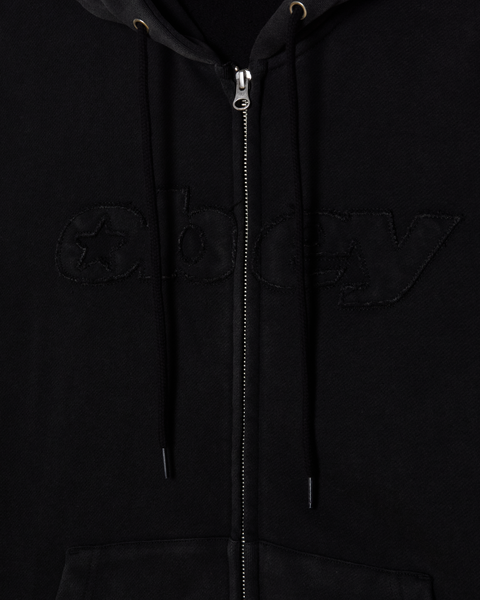 OBEY Moody Zip Hood - Dusty Black Limo