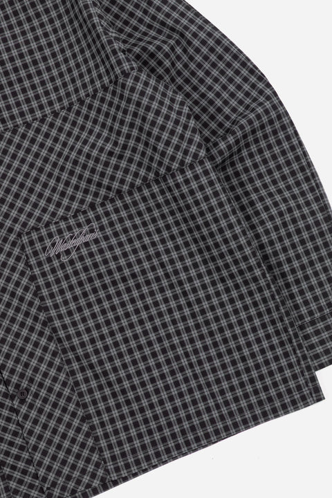 Wasted Paris Cross Tartan Shirt - Black Tartan